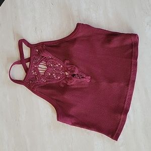 Kendall and Kylie Crop Top, Size small, Burgundy color